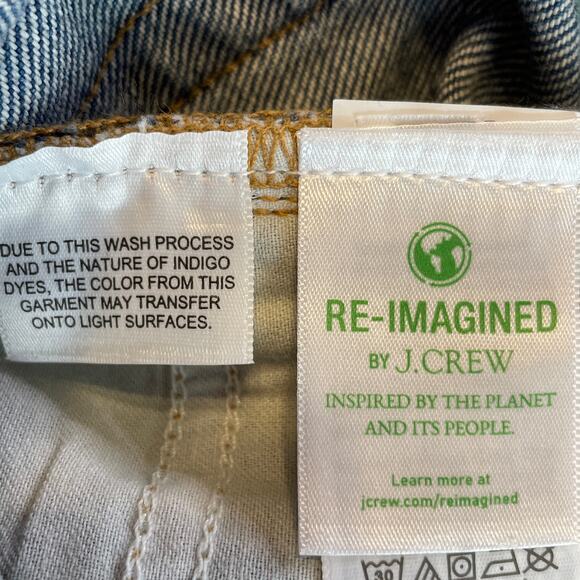 J Crew Blue Denim Straight Leg Slouchy Boy Friend Hi Rise Distressed Jeans 27 - Picture 10 of 15